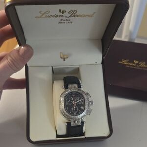 Lucien Piccard Ladies Black Dial Stainless Steel Case Brand Watch 1B-322 Lucien Piccard Ladies Black Dial Stainless Steel Case Brand  main image 2